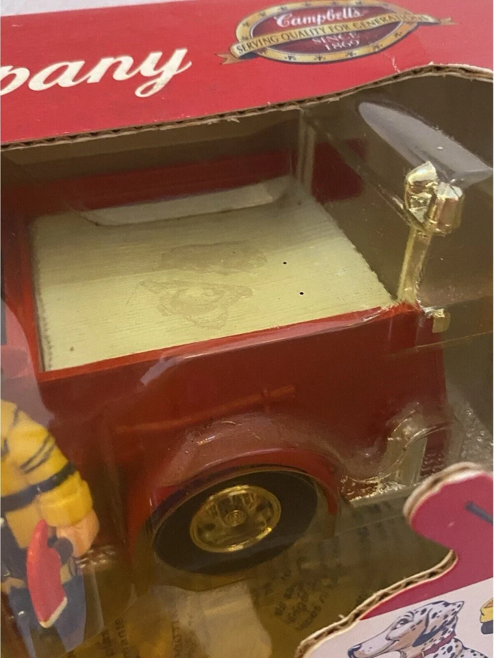 Campbell's Soup Fire Truck with Kid & Dog Figures 1996 F102 In Box